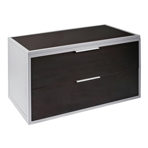 Montego 2 Drawer Chest, Golden Bronze Frame with Light Brown Laminate